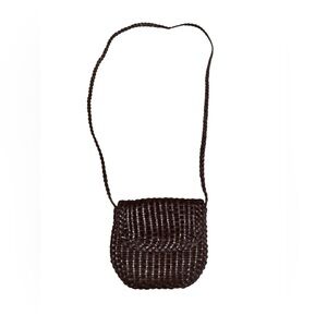 Cole Haan Brown Woven Leather Crossbody Bag | OS